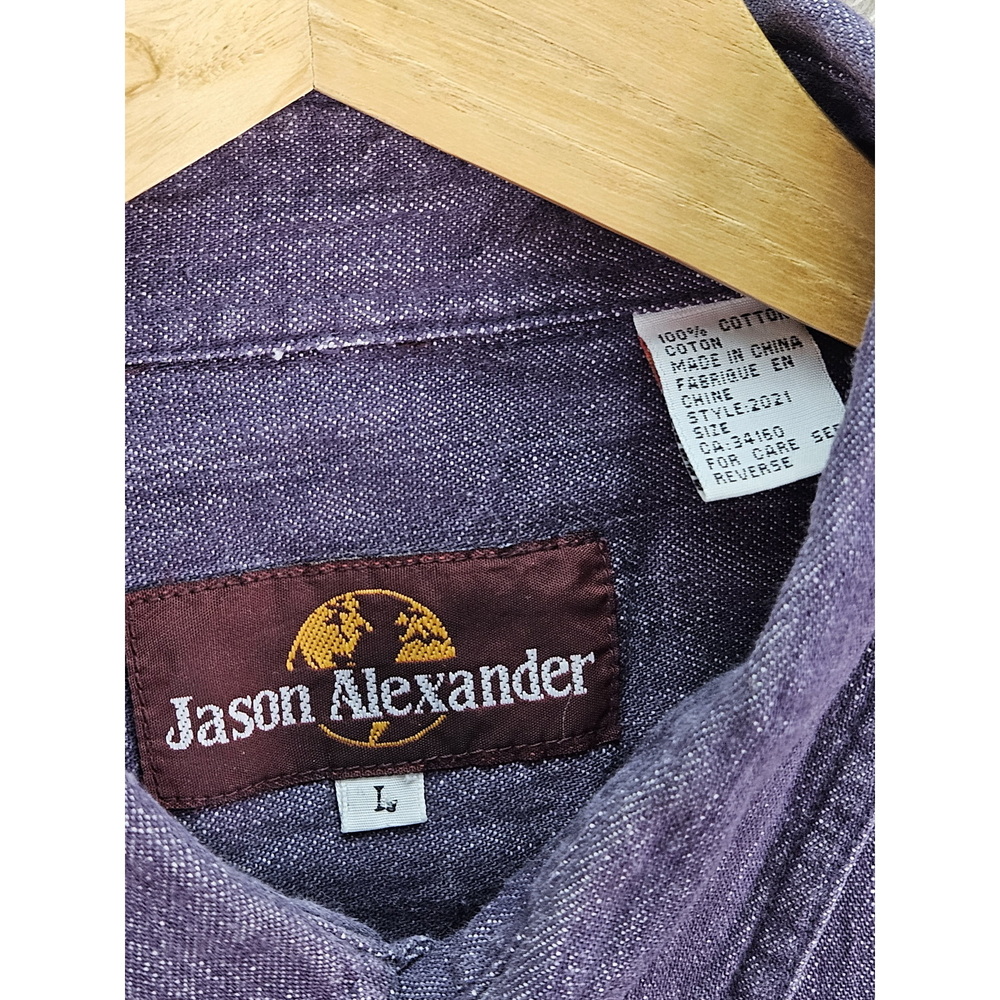 Jason Alexandre Button-down Shirt Vintage Style Purple Short Sleeves Size L - Picture 2 of 10